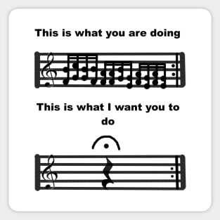 music humor be silent Sticker